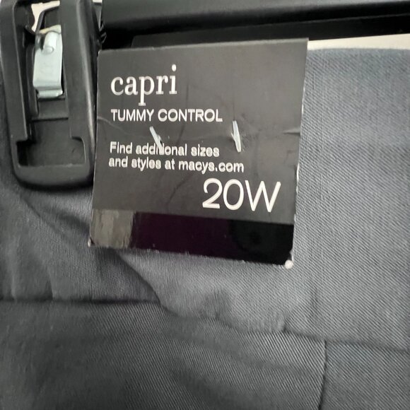 NWT 20W Grey Alfani Tummy-Control Pull-On Capri Pants - Picture 4 of 5